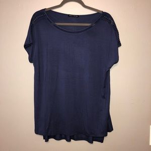 Blue shirt with sleeve detail